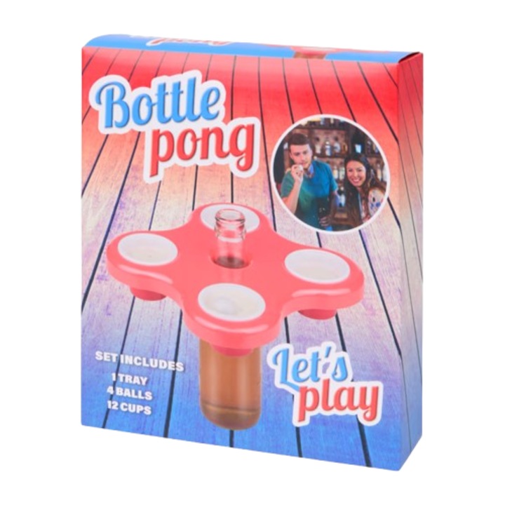 Joc de societate, Pong pe sticla, 17 piese, multicolor