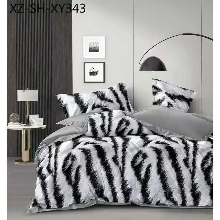 Finet pamut dupla ágynemű garnitúra, 6 részes, Világosszürke, 160x200cm vagy 180x200cm