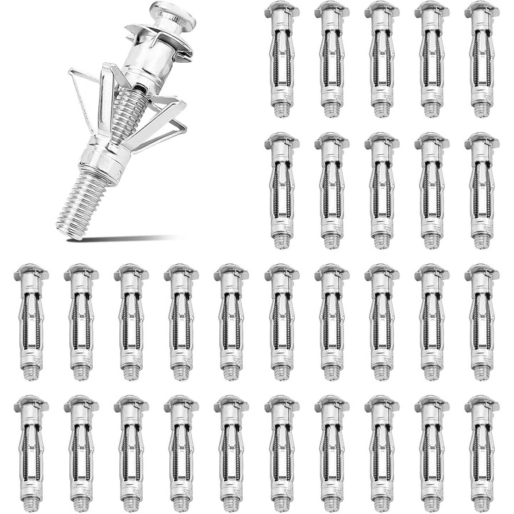 Set de 20 dibluri metalice M8 x 52 mm pentru prinderea obiectelor usoare, multicolor