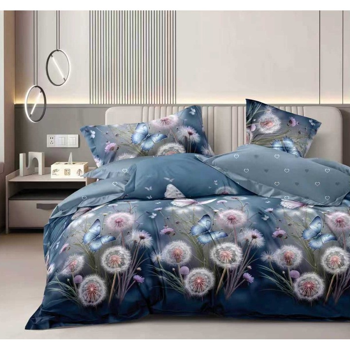 Finet pamut dupla ágyneműgarnitúra, 6 részes, antracitszürke, 160x200cm vagy 180x200cm