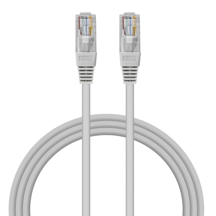 Cablu UTP rețea Cat.5e, 1, 5m, 2x RJ45, gri