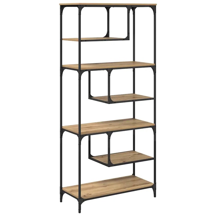 Biblioteca vidaXL, stejar artizanal 81 x 36 x 176 cm Lemn compozit