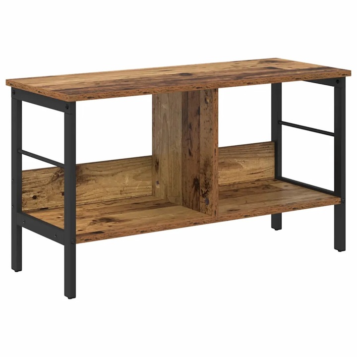 Raft pentru carti vidaXL, Lemn Vechi 82 x 32 x 47 cm Lemn compozit