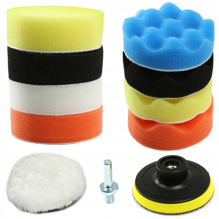 Set 11 elemente accesorii polizare 80mm, diverse duritati, montare pe surubelnita sau masina de gaurit