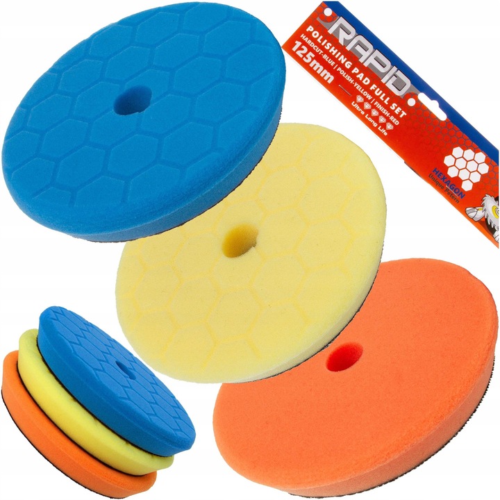 Set paduri polerske 125mm, tarie variabila, multicolor