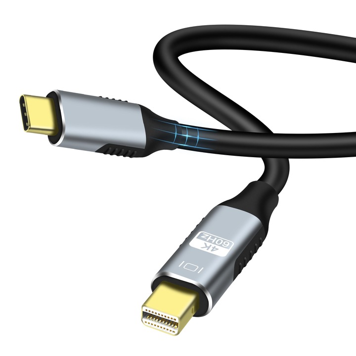 Cablu USB Type C la Mini DisplayPort MEIRIYFA, 4K, 1.8m, culoare negru