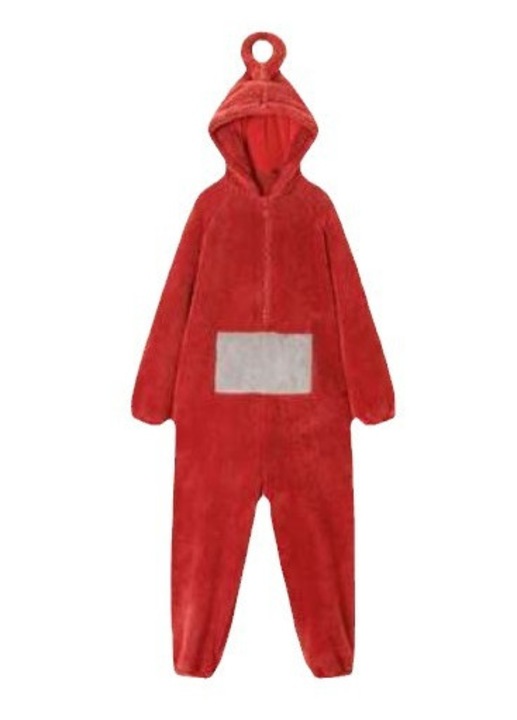 Pijama salopeta unisex, model Teletubbies, rosu
