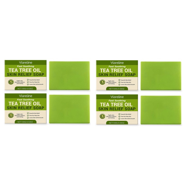 Sapunuri cu ulei de arbore de ceai, curatare delicata, hidratare confortabila, 100g