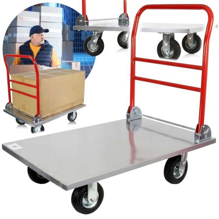 Сгъваема транспортна платформа, 500 кг, 5-инчови колела, компактни размери