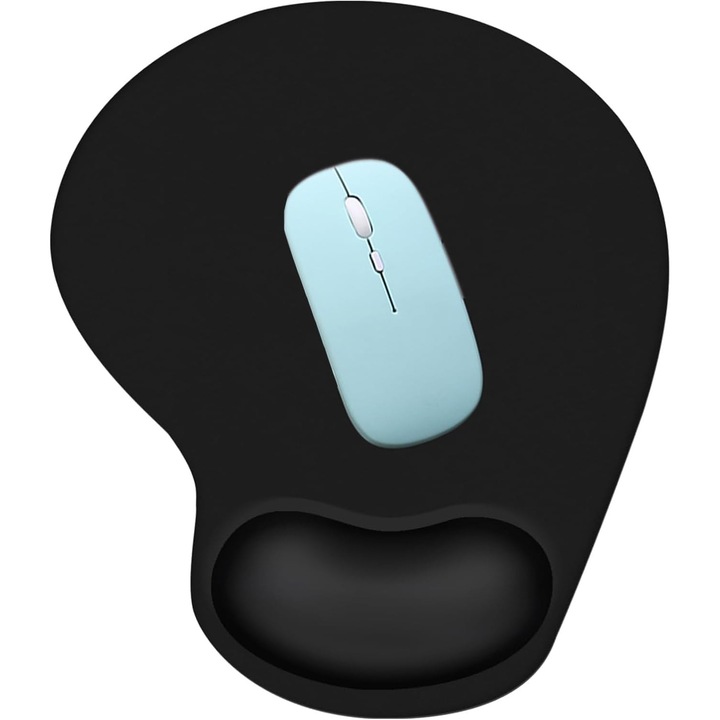 Ergonomikus egérpad fekete gél támasztékkal 23x19cm csúszásmentes