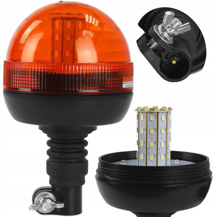 Lampa de semnalizare LED 12-24V, 8W, portocalie, 200x125mm