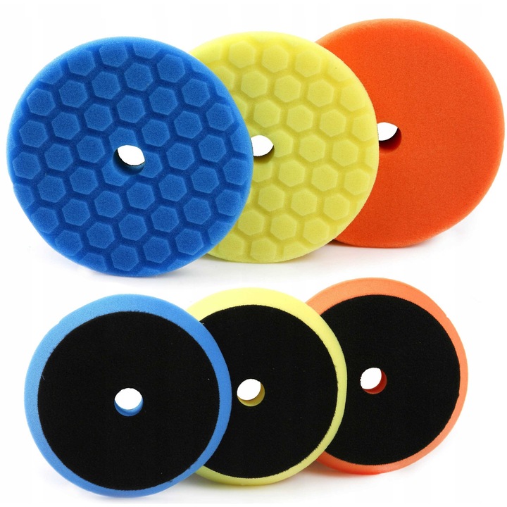 Set 3 paduri de polisat, 150mm, albastru, galben, portocaliu