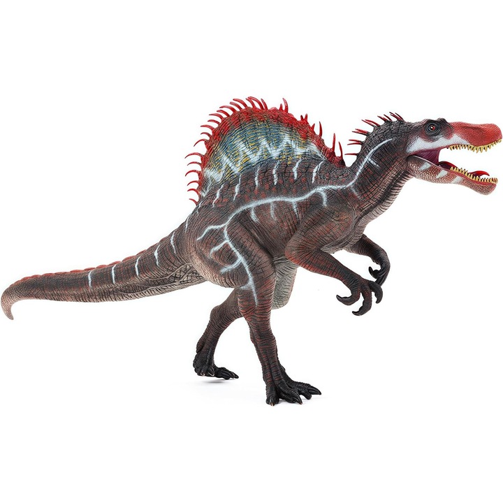 Spinosaurus dinoszaurusz figura – Színes | Barna, Mozgatható állkapocs, Kézzel festett, Oktató játék gyerekeknek