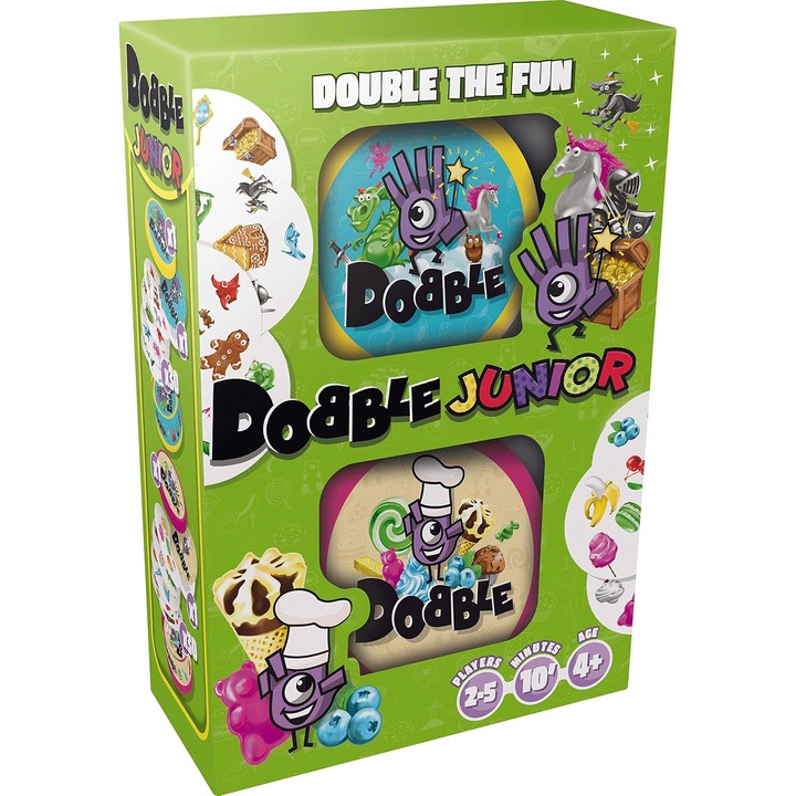 Joc de societate Asmodee Dobble Junior set, multicolor, 4+ ani