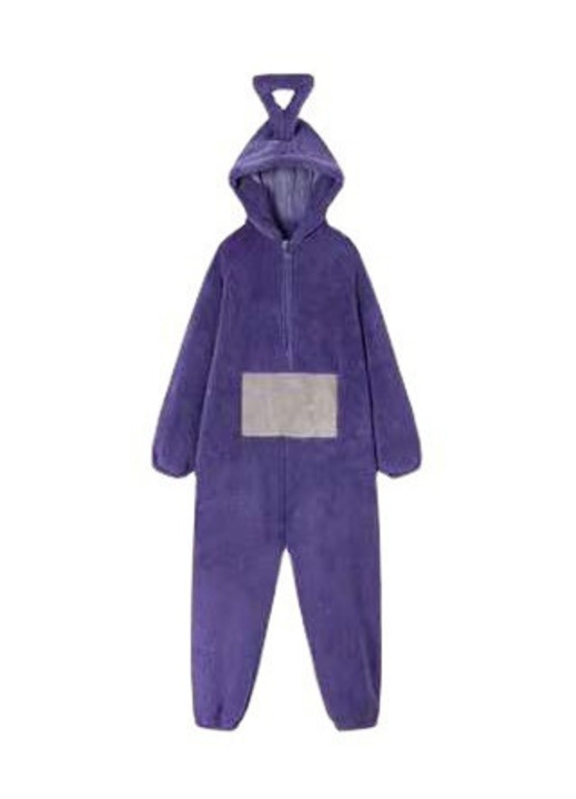 Pijama salopeta unisex, model Teletubbies, mov