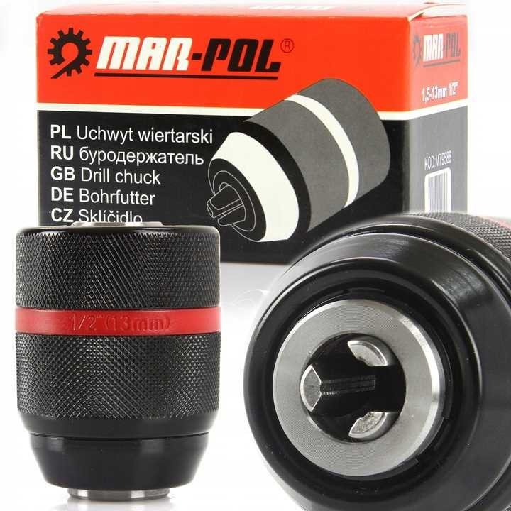 Cap de gaurit metalic J1913C 1/2'', 1,5-13 mm, set accesorii pentru gaurit si insurubat