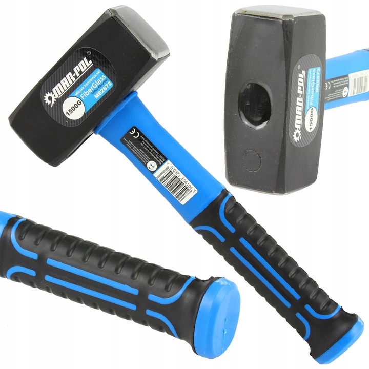 Ciocan de piatra Marpol M82872, 1500g, 260mm, maner din fibra de sticla, antiderapant