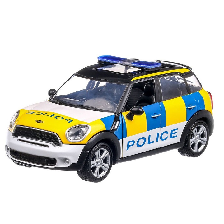 Macheta Mini Cooper S Countryman Uk Police 1:24 replika fém