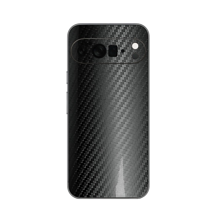 Folie iSkinz pentru Google Pixel 10 Pro XL - Carbon Negru, 360 Cut, Skin Adeziv Cover, Protectie pentru Carcasa Spate si Laterale