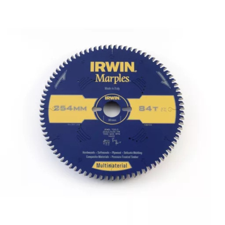 Panza de ferastrau Irwin Multi 254x30mm, 84TCG, carbura, taiere precisa