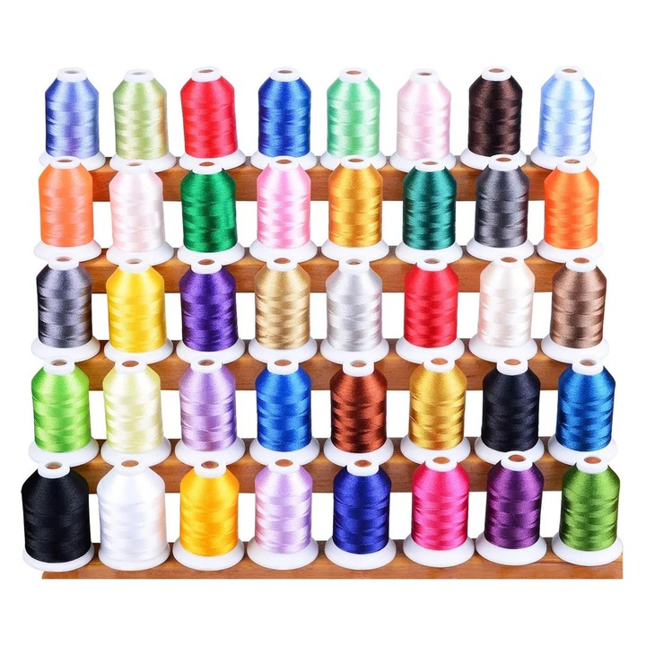 Set Ata De Brodat Simthread 40 Bobine 60wt Multicolor 1000m