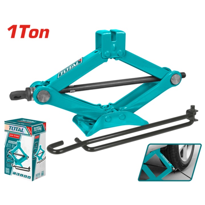 Cric trapezoidal Total, 1 t, interval ridicare 88-380 mm, 426 mm