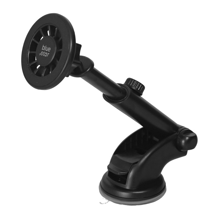 Suport auto telefon Bluestar - universal cu ventuză, compatibil Magsafe, suport telescopic negru pentru mașină