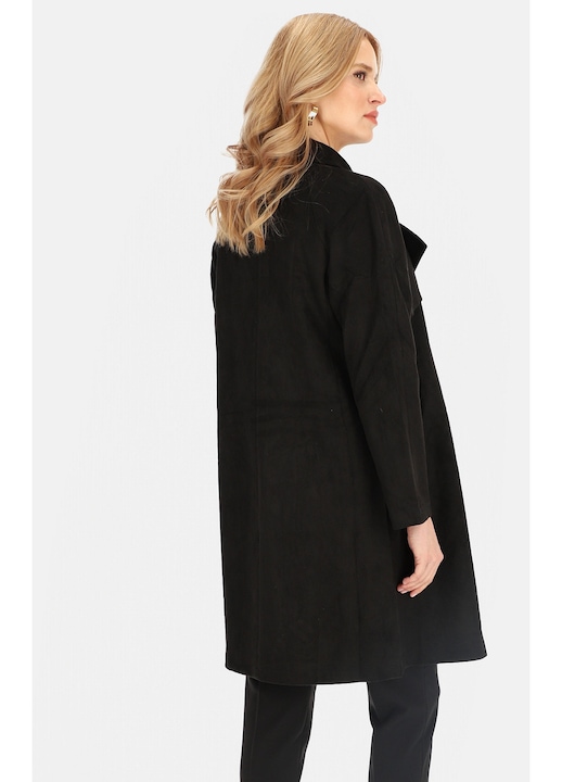 Trenci dama, Perso, imitație de piele, negru