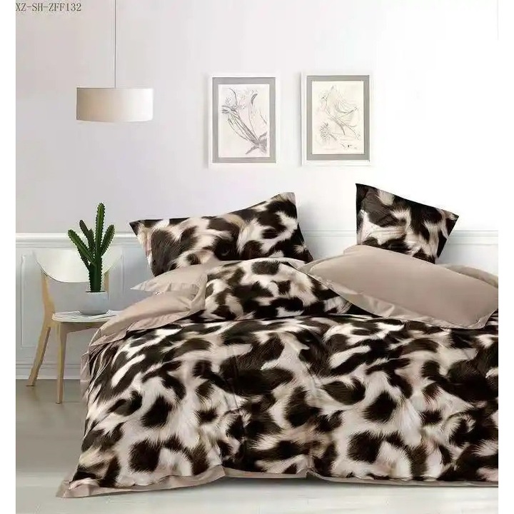 Finet pamut dupla ágynemű 6 részes barna 160x200 cm vagy 180x200 cm, paplanhuzat 200x230 cm, 2 párnahuzat 50x70 cm és 70x70 cm