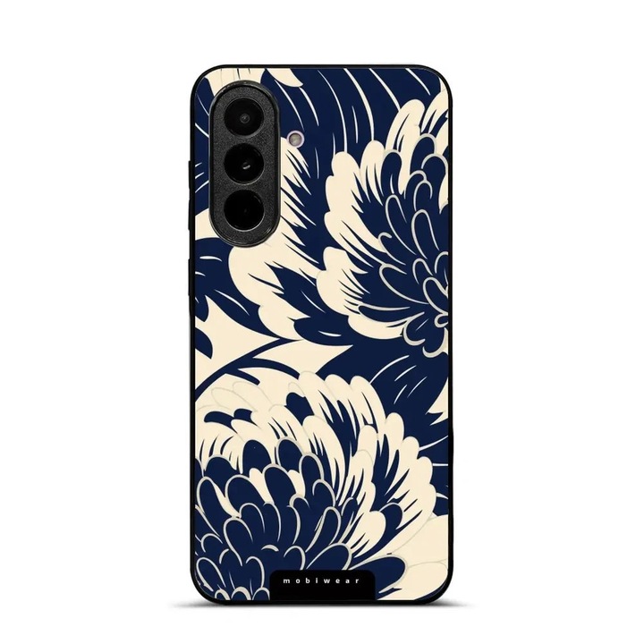 Husa pentru Samsung Galaxy A37 5G, Mobiwear, design floral, albastru, glossy