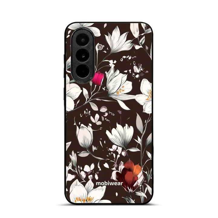 Husa pentru Samsung Galaxy A37 5G, Mobiwear, design floral, culoare maro, glossy