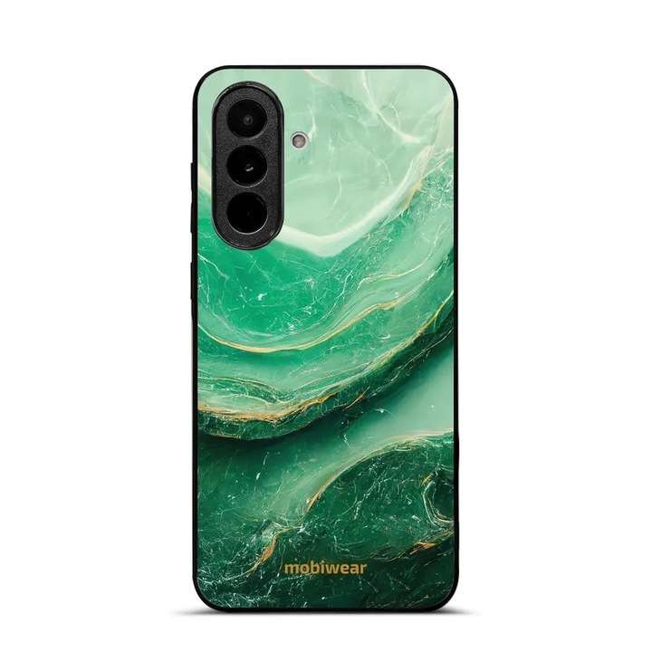 Husa pentru Samsung Galaxy A37 5G, Mobiwear Glossy, mramor verde, material plastic, tip glossy
