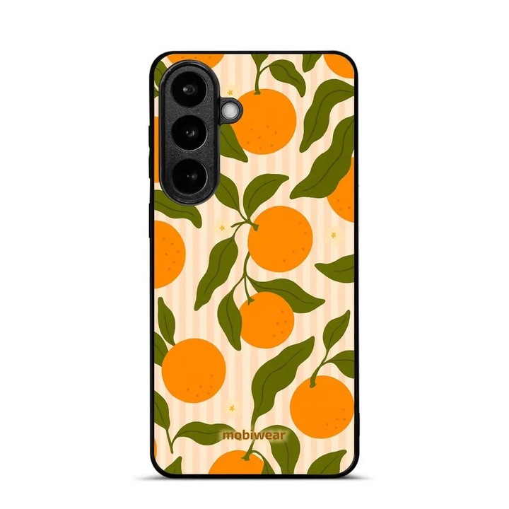 Husa pentru Samsung Galaxy S26 Plus, Mobiwear Glossy, portocalie, material plastic si TPU, set