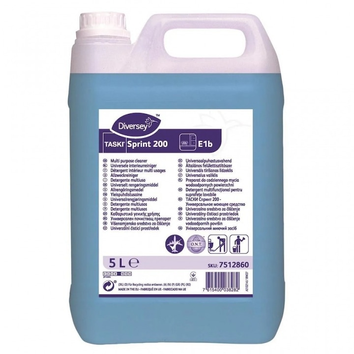 Detergent universal Diversey TASKI Sprint 200, 5 litri, pH neutru, aroma proaspătă