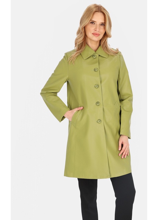Palton dama, Perso, Piele ecologica, Verde, XL