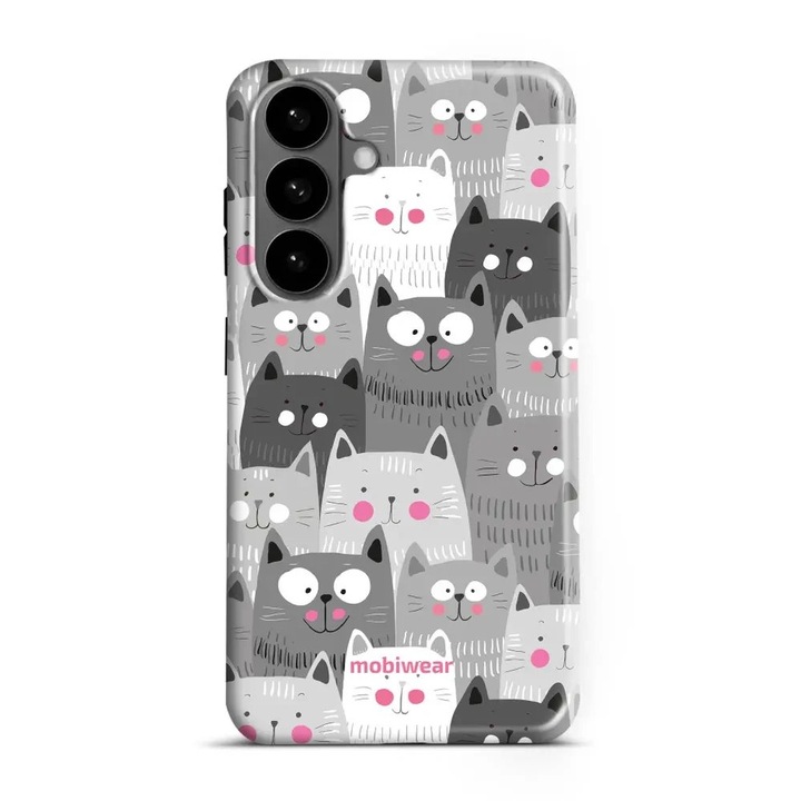 Husa telefon compatibila cu Samsung Galaxy S26 Plus, Mobiwear Elite Pro, protectie dubla, model pisici