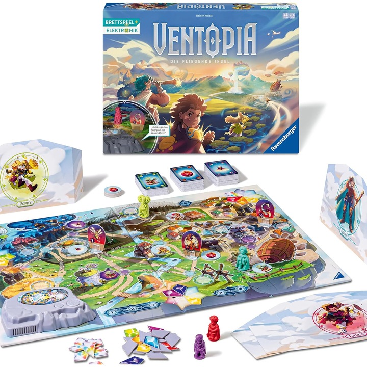 Joc de societate Ravensburger Ventopia Insula Zburătoare, electronic, 7 ani+, interactiv, Sunete captivante