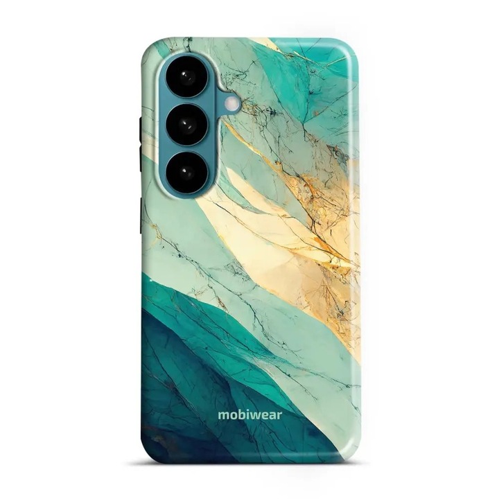 Husa telefon compatibila cu Samsung Galaxy S26, Mobiwear Elite Pro, marmura verde, protectie dubla, material plastic si TPU
