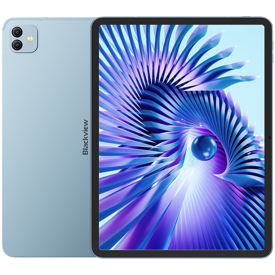 Tableta Blackview LINK 8 WiFI SET, Procesor MediaTek Helio G100 Octa-Core, Ecran 2K+ IPS 12.7", 6GB RAM, 256GB Flash, Wi-Fi, Bluetooth, Camera 16MP+2MP, Android + Mouse + Tastatura + Incarcator + Sticla Protectie Albastru