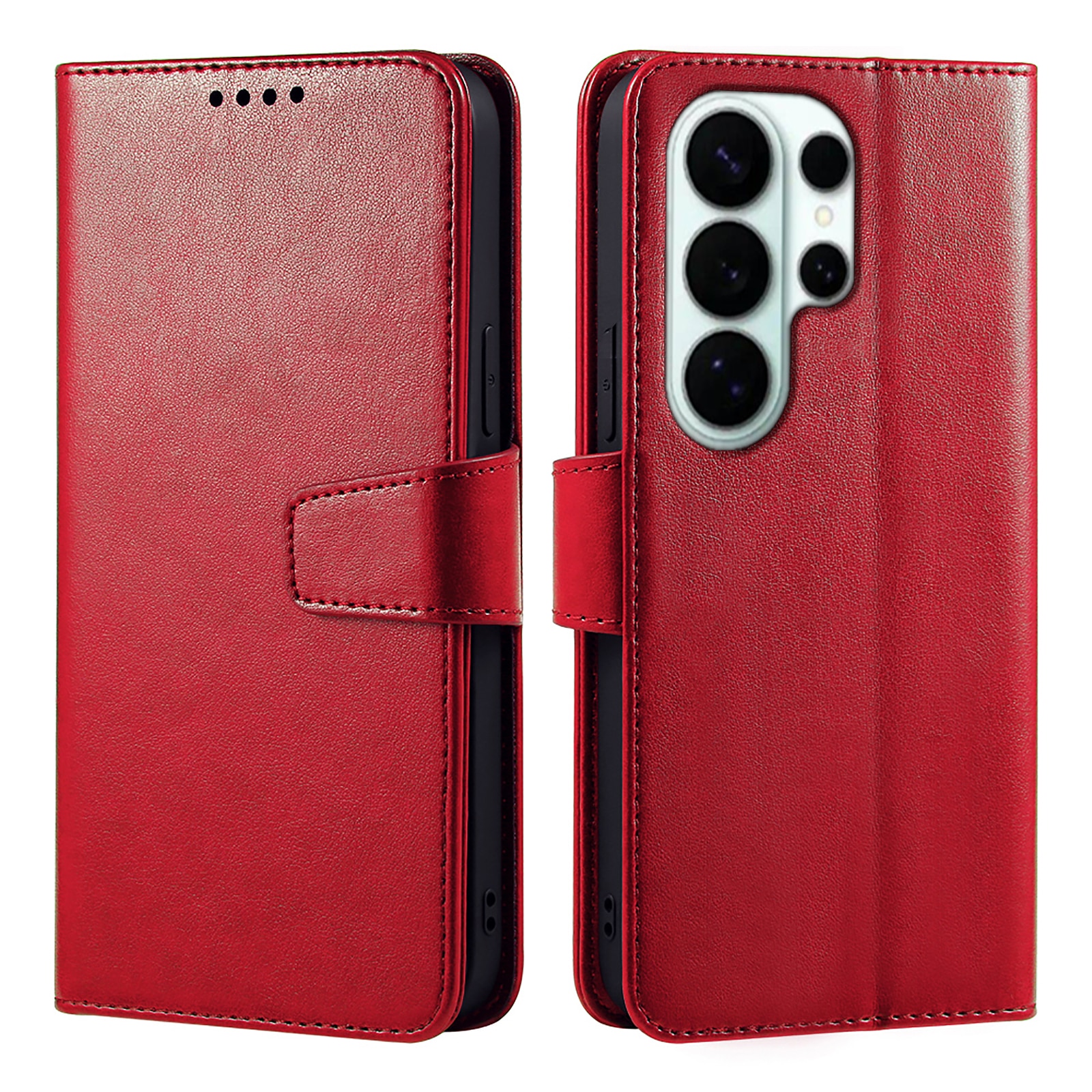 Husa pentru Samsung Galaxy S26 Ultra, Omelivon, piele fina, Diary Book, tip carte, cu Portofel Interior, stand, Inchidere Magnetica, Antisoc, Rosu