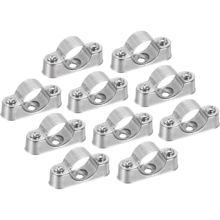 10 db 3/4 hüvelykes (20 mm) csőbilincs készlet, falra és mennyezetre szerelhető, fém, rozsdaálló