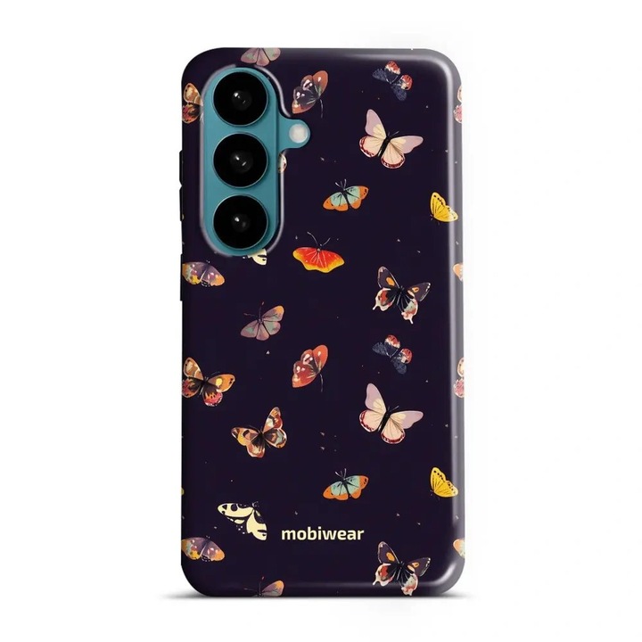 Husa telefon compatibila cu Samsung Galaxy S26, Mobiwear Elite Pro, protectie dubla, multicolor, material plastic si TPU, model fluturi