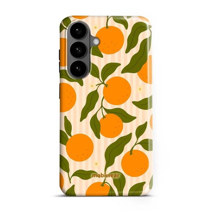 Husa telefon compatibila cu Samsung Galaxy S26 Plus, Mobiwear Elite Pro, protectie dubla, model portocale, material plastic si TPU