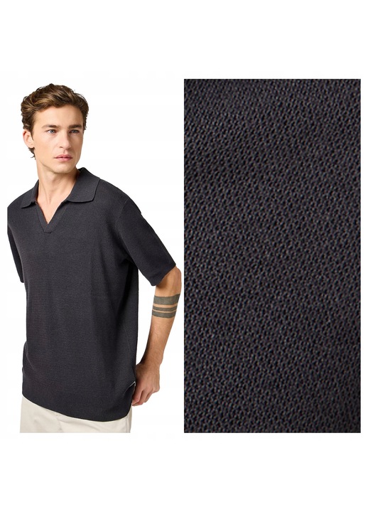 Pulover Barbati, Wrangler, SS Polo, Regular Fit, Fara Inchidere, Decolteu In V, Maneci Lungi, Fara Buzunare, Bumbac, Negru, Negru