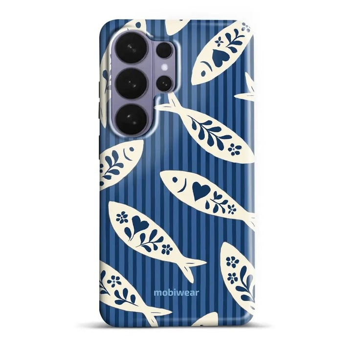 Husa telefon pentru Samsung Galaxy S26 Ultra, Mobiwear Elite Pro, protectie dubla, albastra, animal print