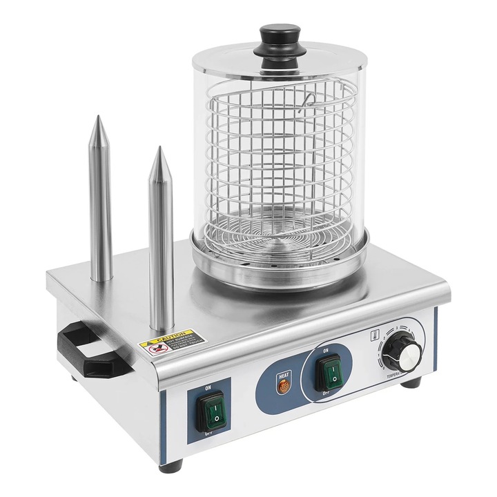 Hot dog melegítő 6L, 550W, ezüst, méretek 37x28,5x43,5cm