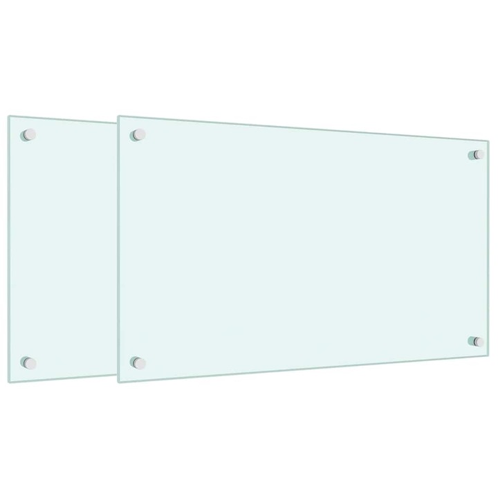 vidaXL 2 db fehér edzett üveg konyhai falburkoló 70 x 40 cm 3315783