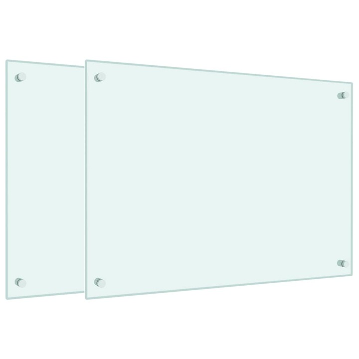 vidaXL 2 db fehér edzett üveg konyhai falburkoló 70 x 50 cm 3315784