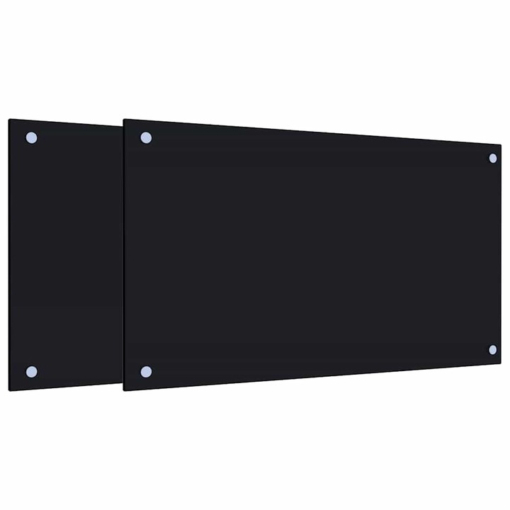 vidaXL 2 db fekete edzett üveg konyhai falburkoló 70 x 40 cm 3315795