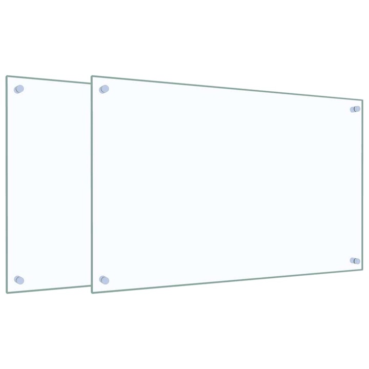 vidaXL 2 db átlátszó edzett üveg konyhai fröccsenésgátló 80 x 50 cm 3315793